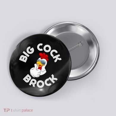 Retro Vintage Big Cock Brock Humor Design Gift Button