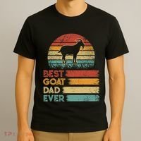 Retro Vintage Best Goat Dad Ever Shirts Animals Lover T-Shirt thumb 3