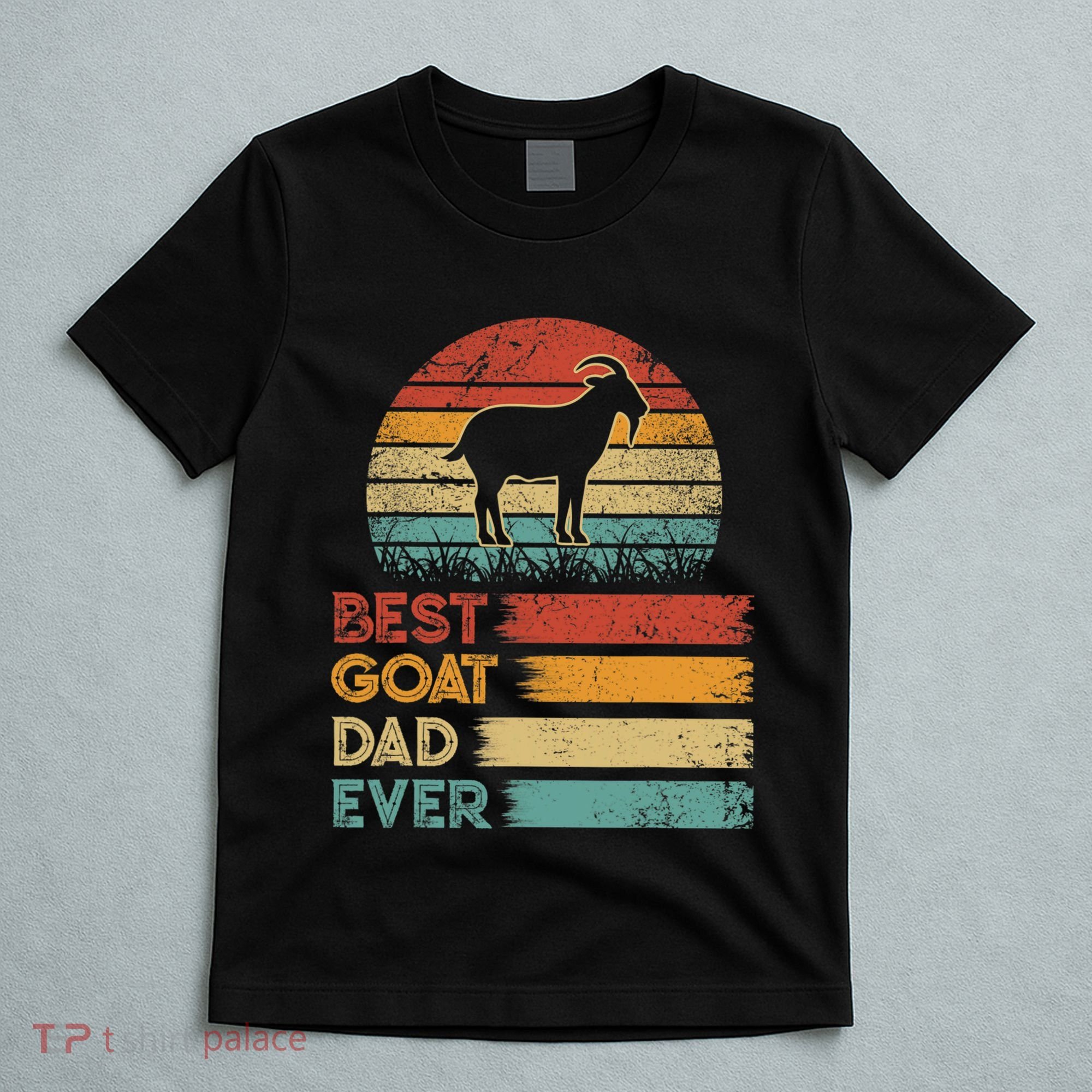 Retro Vintage Best Goat Dad Ever Shirts Animals Lover T-Shirt
