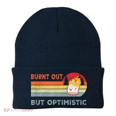 Retro Vintage Burnt Out But Optimistic Funny Saying Beanie