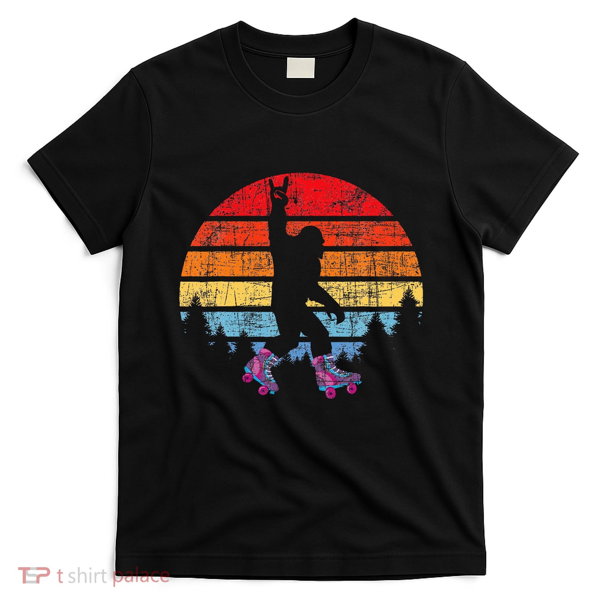 Retro Vintage Bigfoot Skater Roller Skating Roller Derby T-Shirt