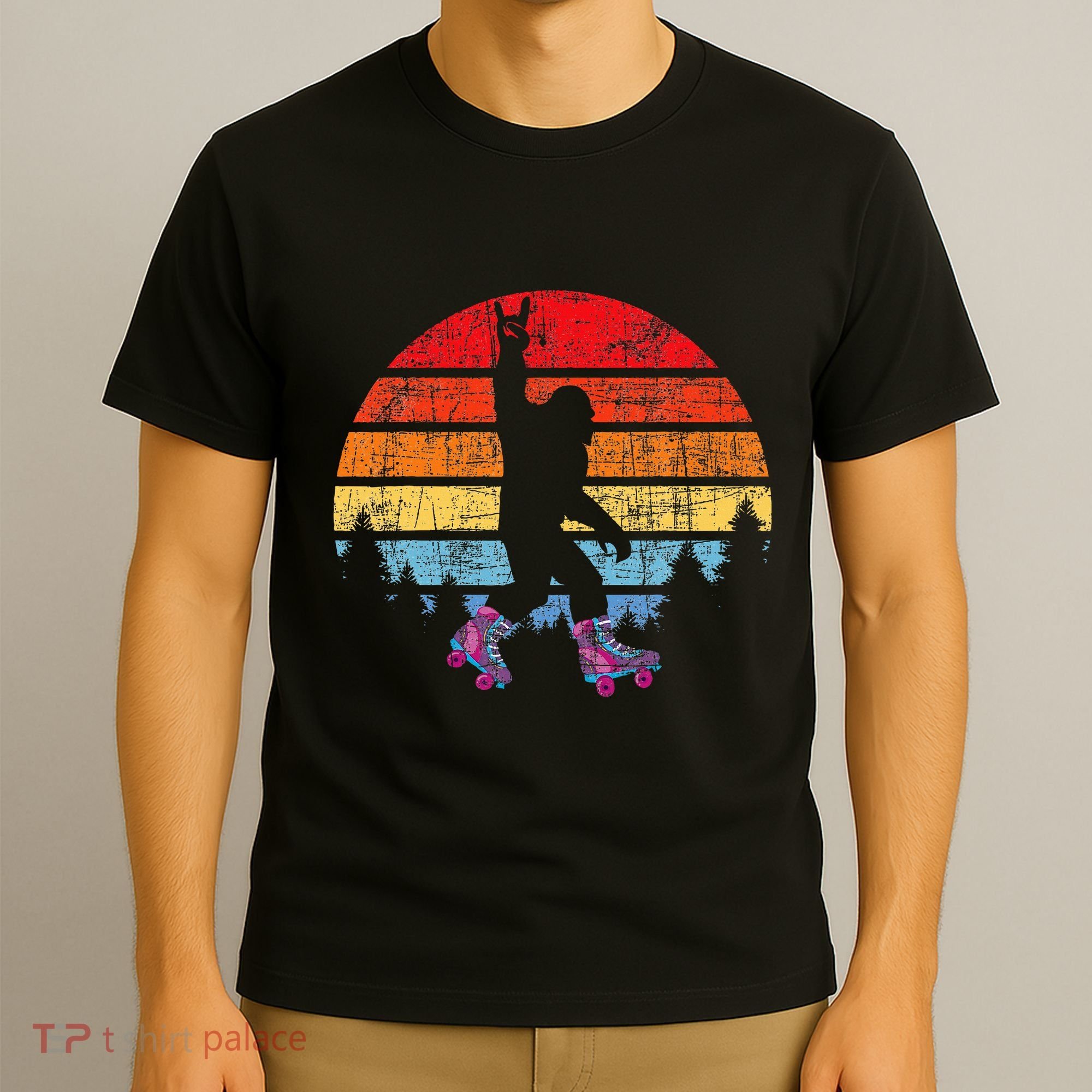 Retro Vintage Bigfoot Skater Roller Skating Roller Derby T-Shirt