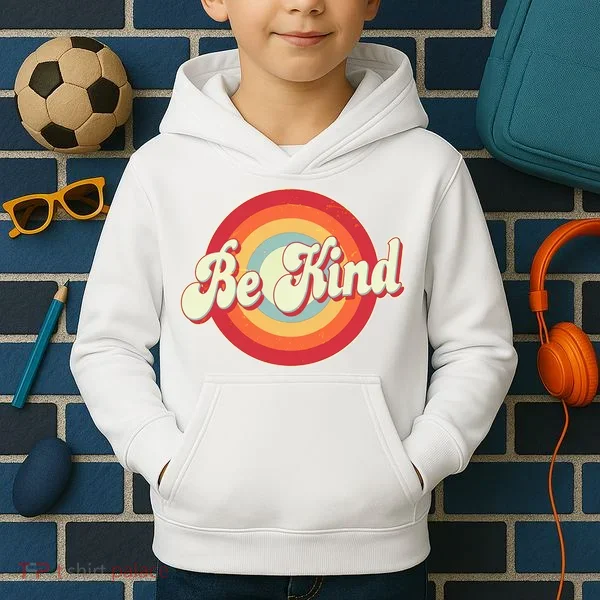 Retro Vintage Be Kind Kids Hoodie