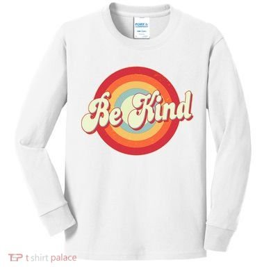 Retro Vintage Be Kind Kids Long Sleeve Shirt