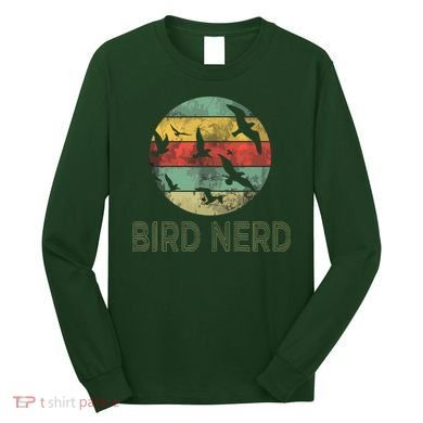 Retro Vintage Birding Bird Watching Funny Bird Watcher Long Sleeve Shirt