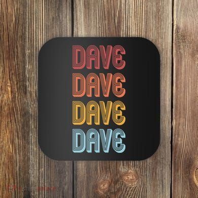 Retro Vintage Custom Name Dave Coaster