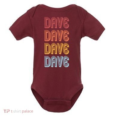 Retro Vintage Custom Name Dave Baby Bodysuit