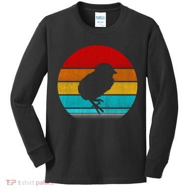 Retro Vintage Chick Kids Long Sleeve Shirt