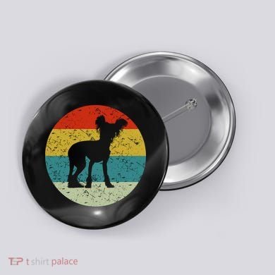 Retro Vintage Chinese Crested Button