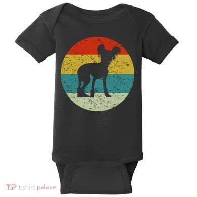 Retro Vintage Chinese Crested Baby Bodysuit