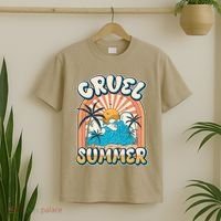 Retro Vintage Cruel Summer Tropical Beach Vacation T-Shirt thumb 2