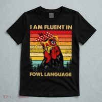 Retro Vintage Chicken Funny I Am Fluent Fowl Language T-Shirt thumb 5