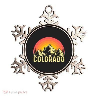 Retro Vintage Colorado Mountain & Sun Ornament