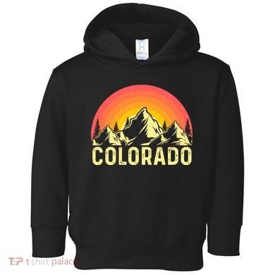 Retro Vintage Colorado Mountain & Sun Toddler Hoodie
