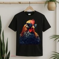 Retro Vintage Chicken Cool Rooster Wearing Sunglasses T-Shirt thumb 2