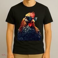 Retro Vintage Chicken Cool Rooster Wearing Sunglasses T-Shirt thumb 3