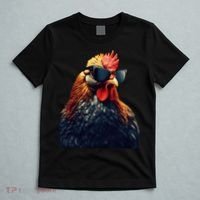 Retro Vintage Chicken Cool Rooster Wearing Sunglasses T-Shirt thumb 5