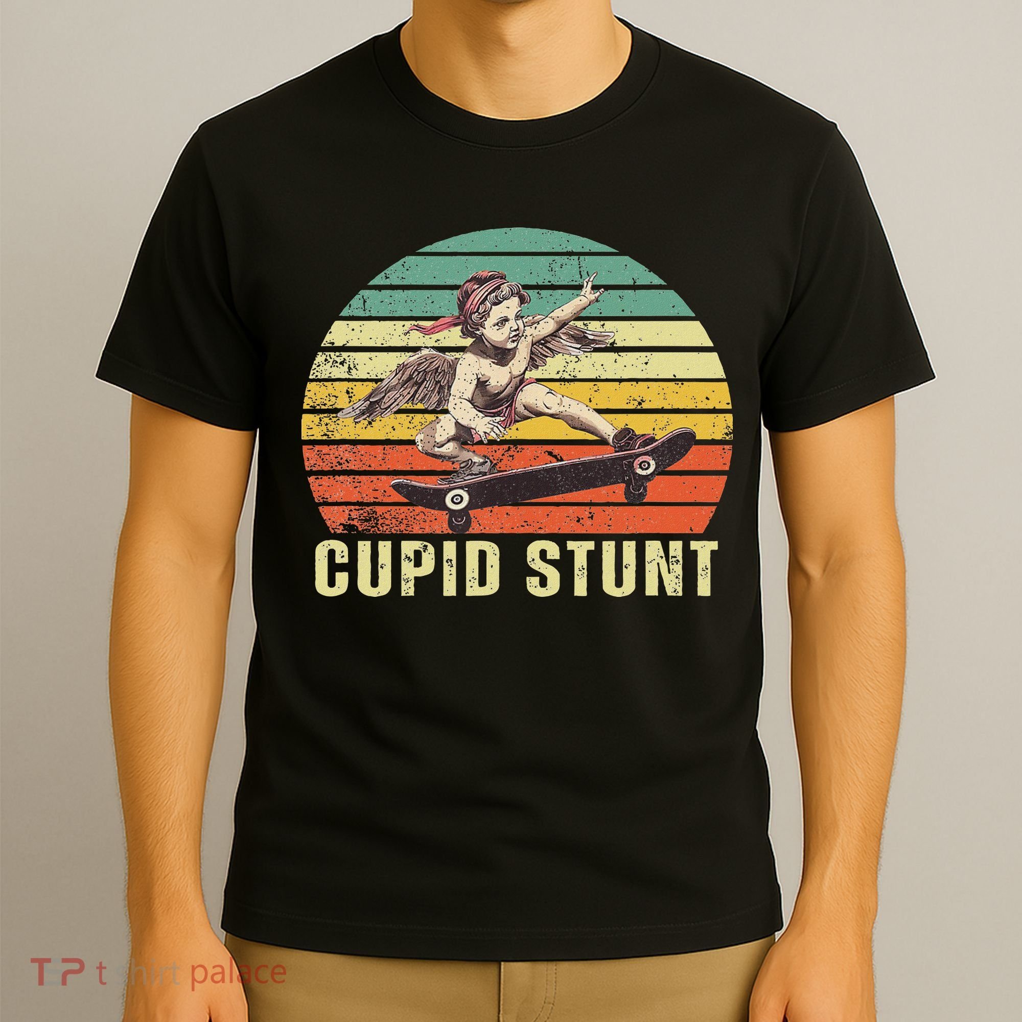 Retro Vintage Cupid Stunt Unhinged Cringe Funny T-Shirt
