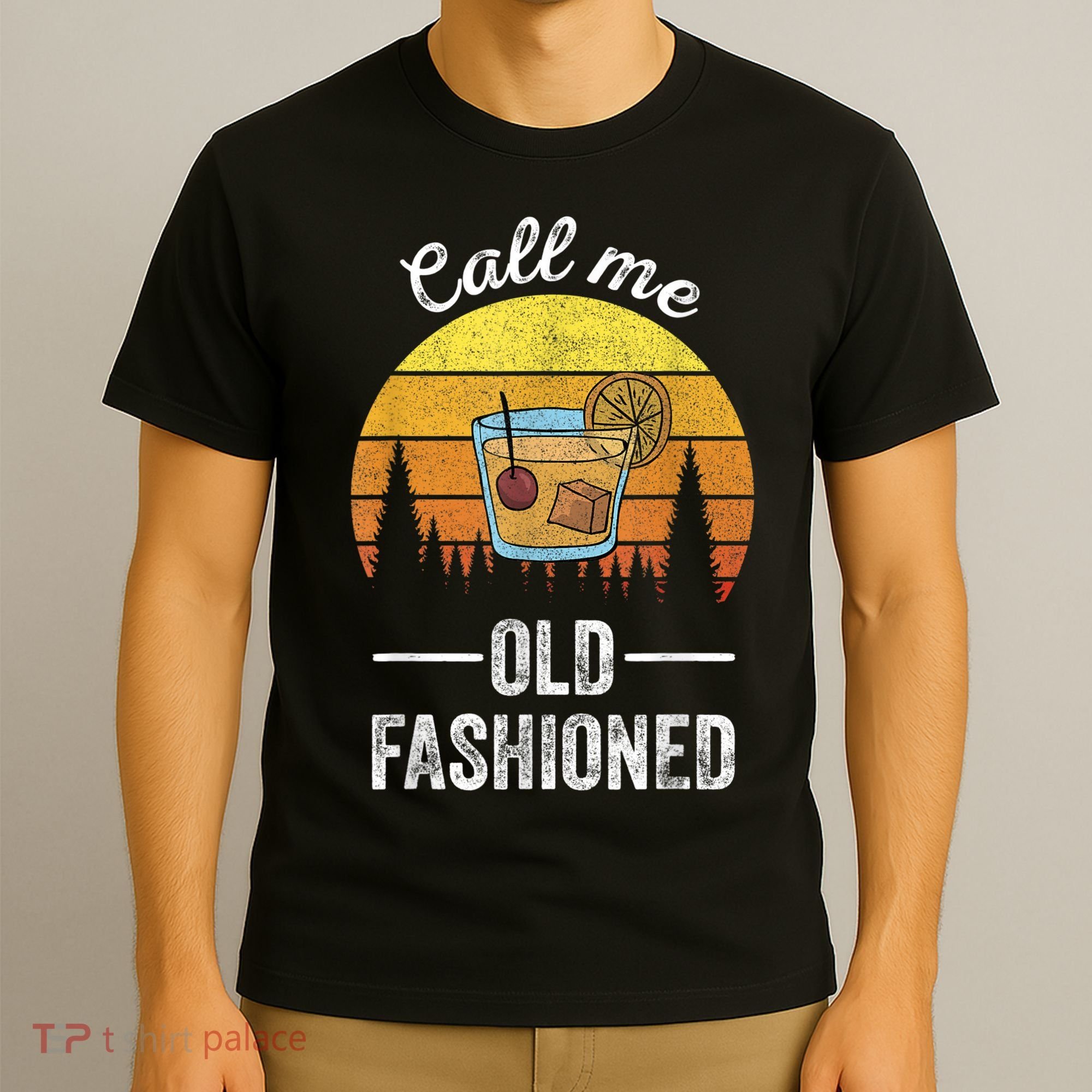 Retro Vintage Call Me Old Fashioned Whiskey Wisconsin Funny T-Shirt