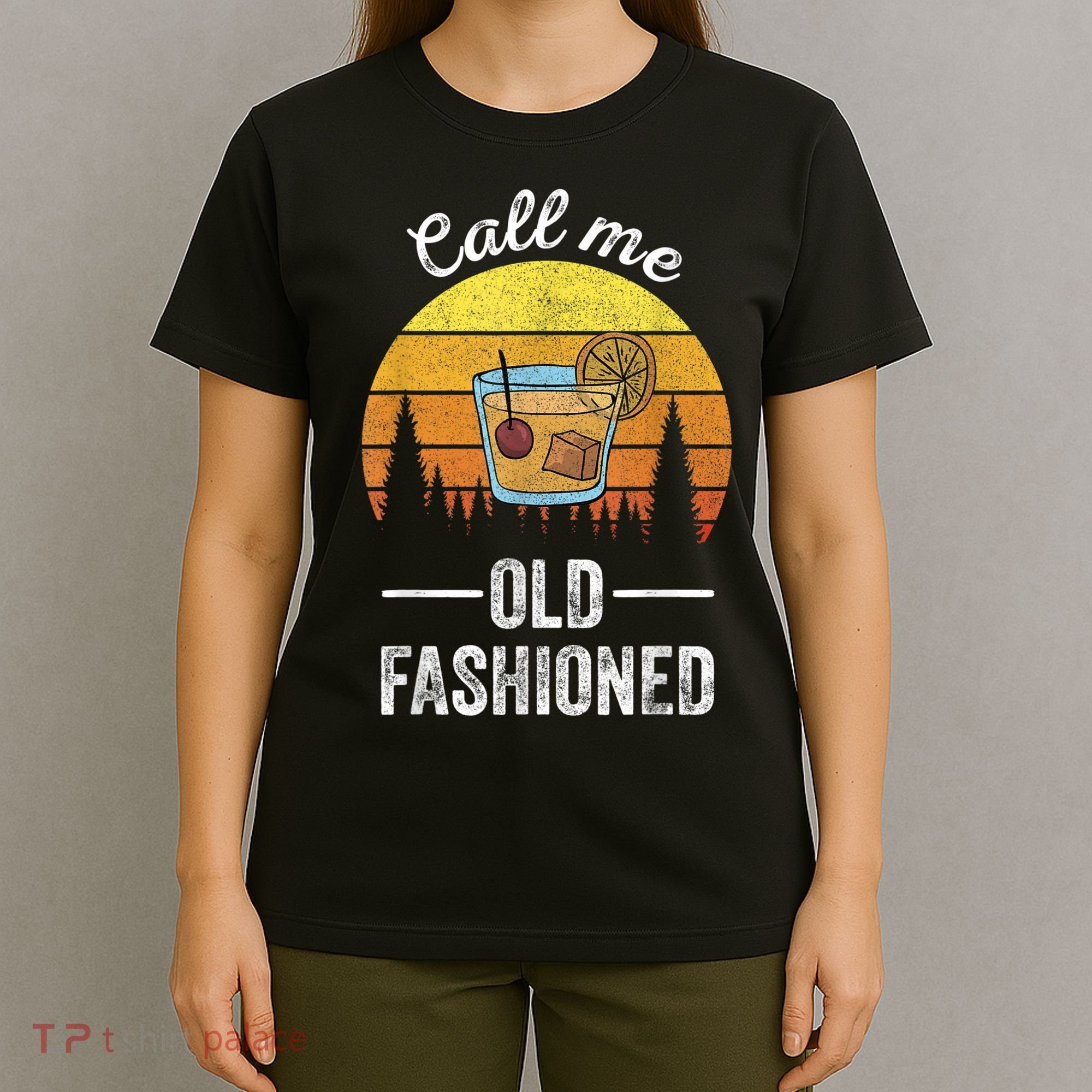 Retro Vintage Call Me Old Fashioned Whiskey Wisconsin Funny T-Shirt