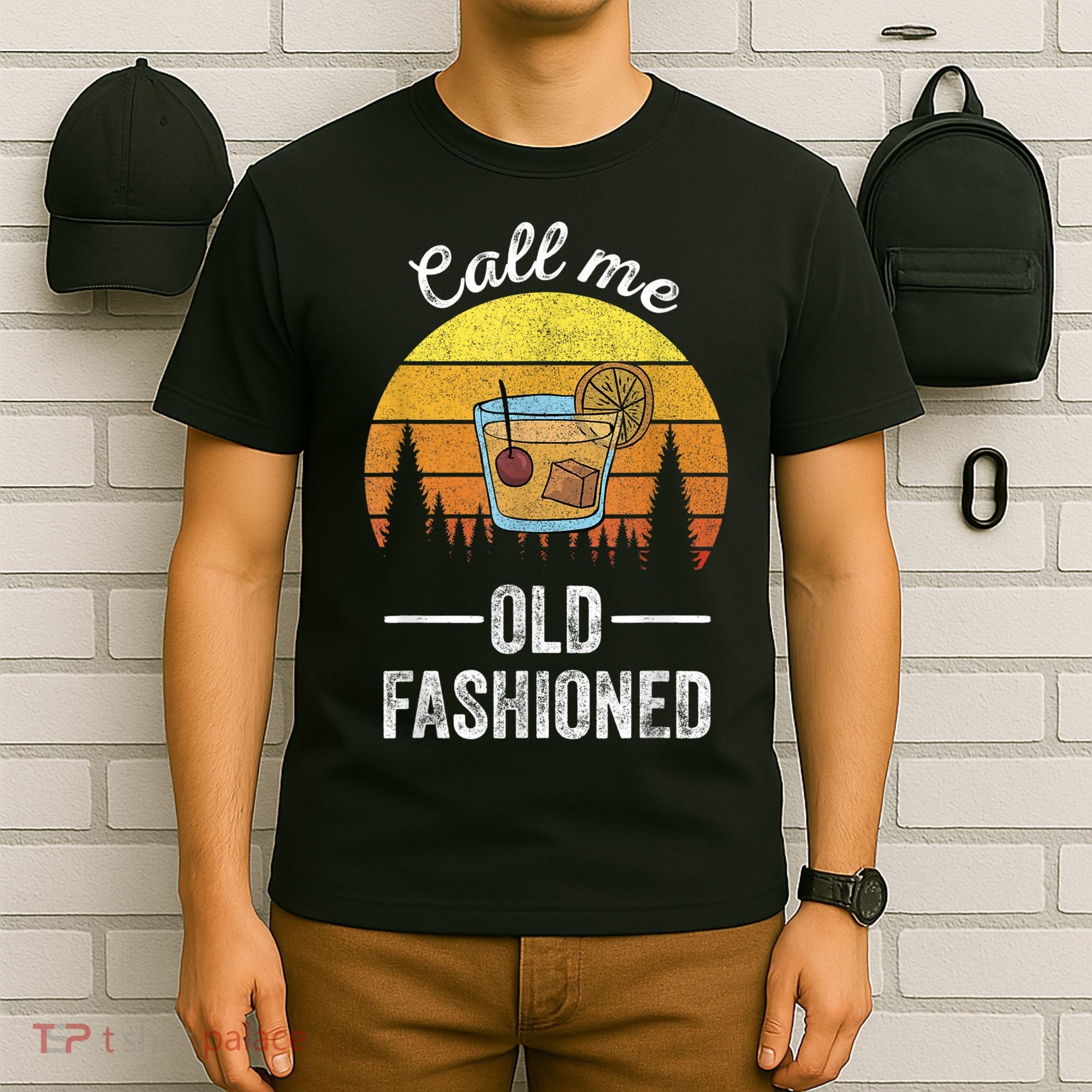 Retro Vintage Call Me Old Fashioned Whiskey Wisconsin Funny T-Shirt