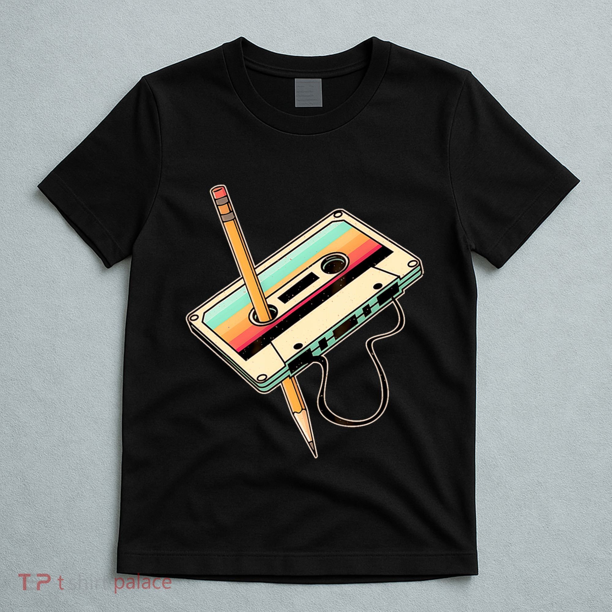 Retro Vintage Cassette Tape Pencil 70s 80s 90s Music Mixtape T-Shirt