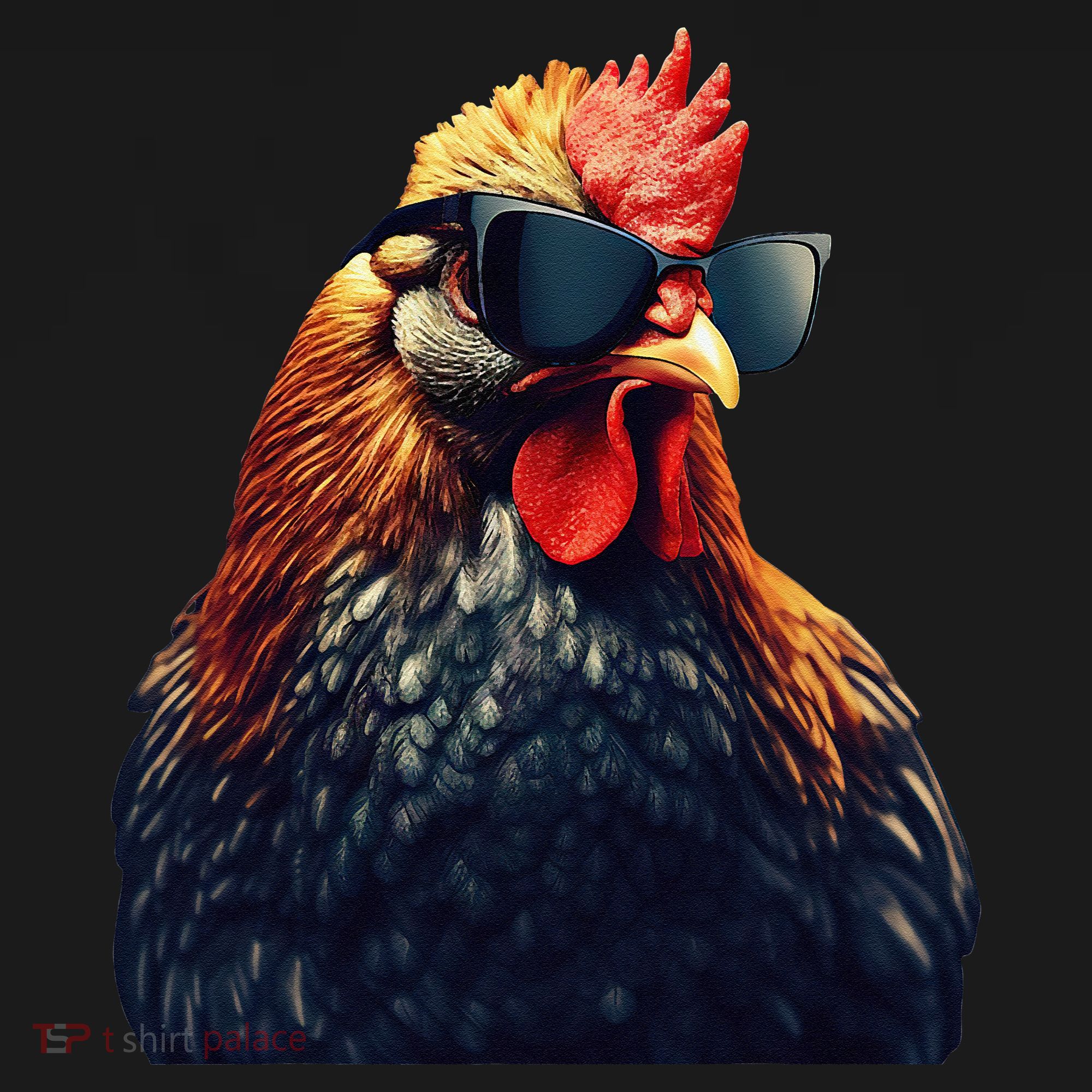 Retro Vintage Chicken Cool Rooster Wearing Sunglasses T-Shirt