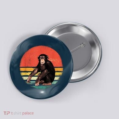 Retro Vintage Chimpanzee Monkey Wild Forest Animal Button
