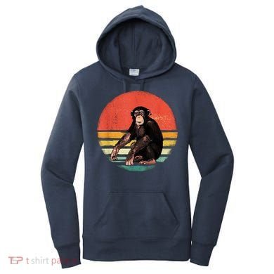 Retro Vintage Chimpanzee Monkey Wild Forest Animal Women's Hoodie