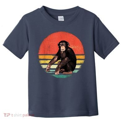 Retro Vintage Chimpanzee Monkey Wild Forest Animal Toddler T-Shirt