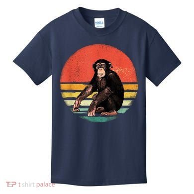 Retro Vintage Chimpanzee Monkey Wild Forest Animal Kids T-Shirt