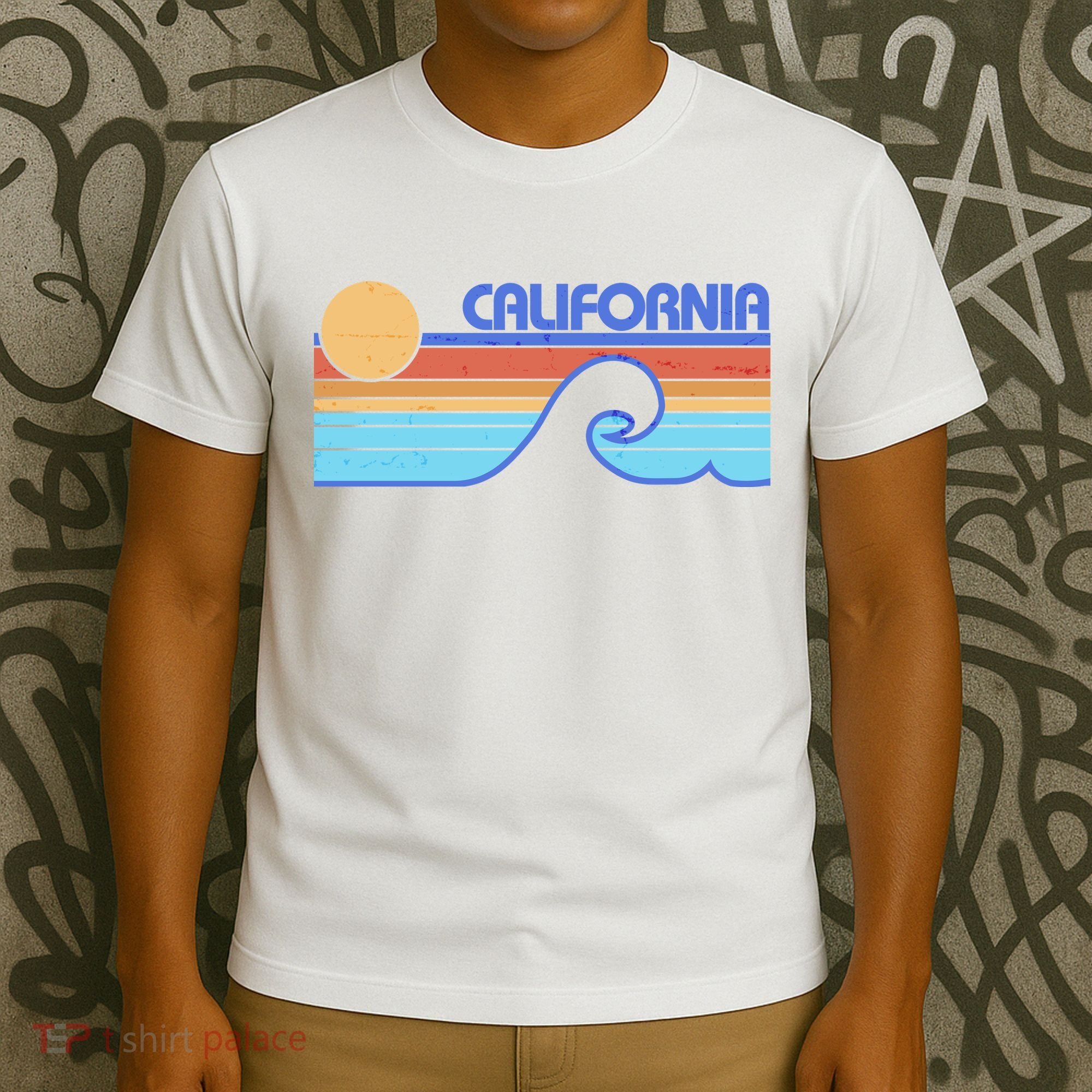 Retro Vintage California Sunset Wave T-Shirt