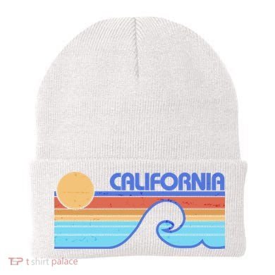 Retro Vintage California Sunset Wave Beanie