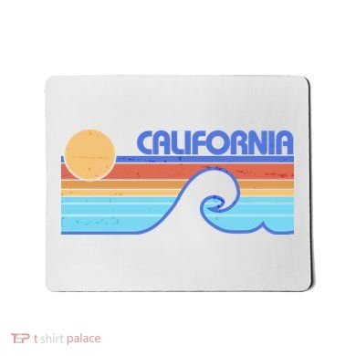 Retro Vintage California Sunset Wave Mousepad