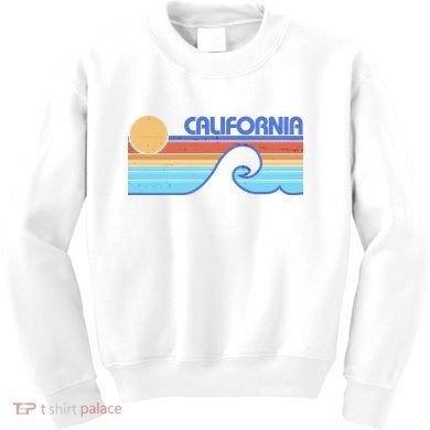 Retro Vintage California Sunset Wave Kids Sweatshirt