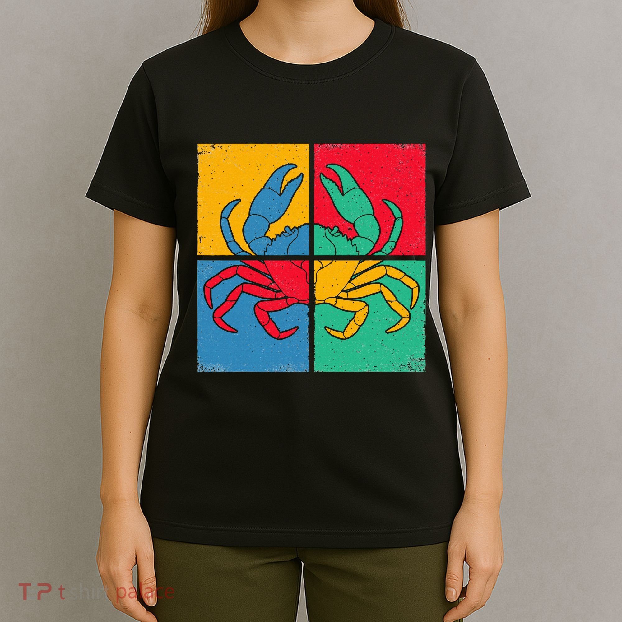 Retro Vintage Crab Crustacean Sea Seafood Crabber Crabbing T-Shirt