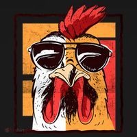 Retro Vintage Chicken Cool Rooster Wearing Sunglasses T-Shirt thumb 7