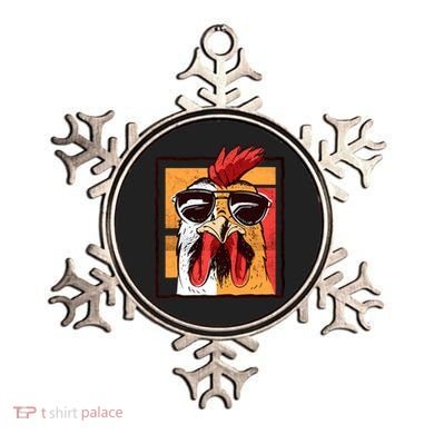 Retro Vintage Chicken Cool Rooster Wearing Sunglasses Ornament