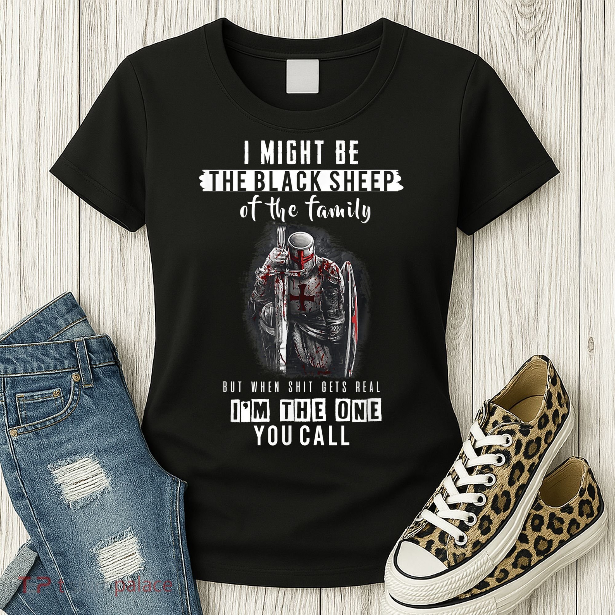 Religious Verse Christian Costume, Crusader Knights Templar Women's T-Shirt