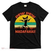 Retro Vintage Cat Pew Pew Madafakas T-Shirt thumb 0