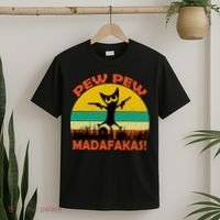 Retro Vintage Cat Pew Pew Madafakas T-Shirt thumb 2