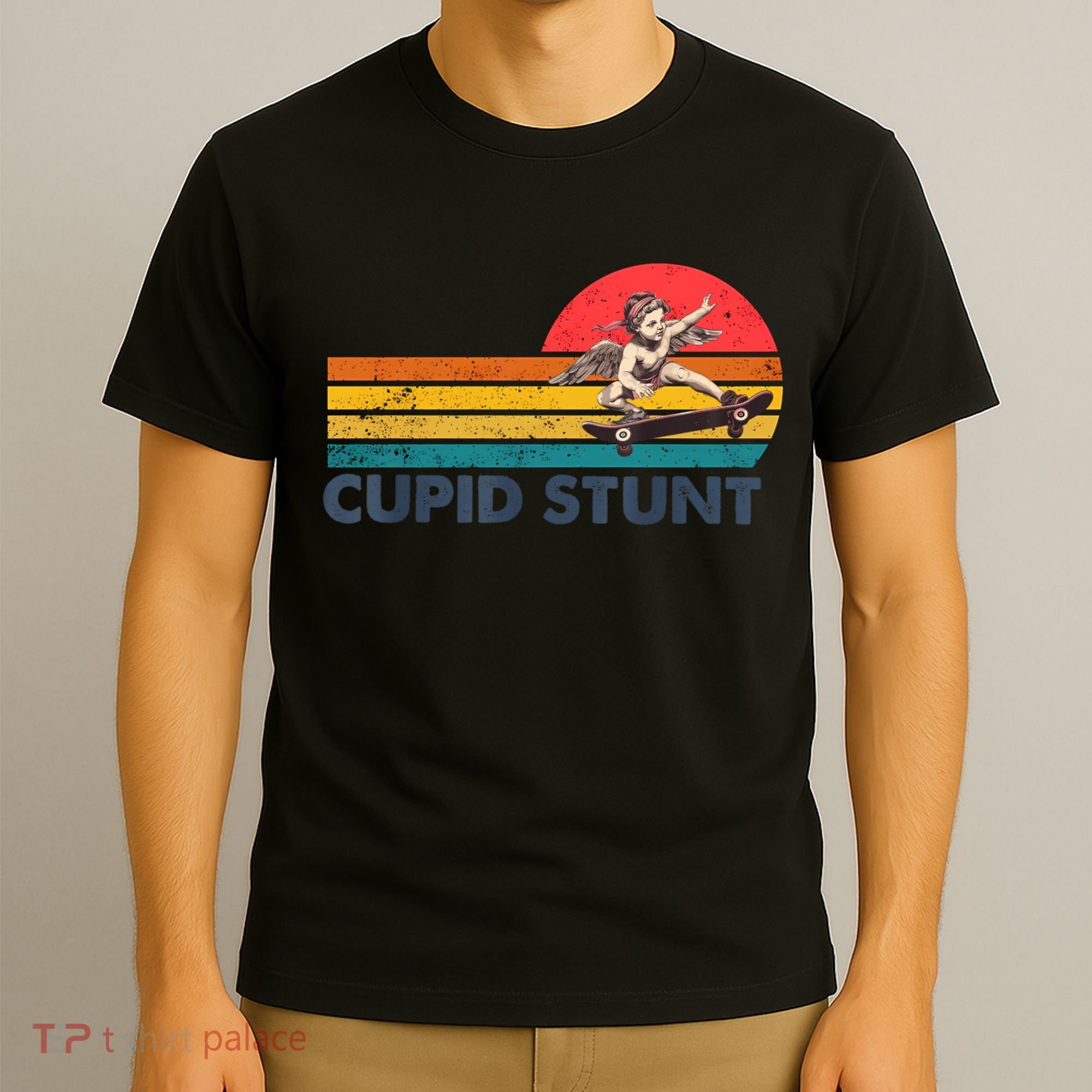 Retro Vintage Cupid Stunt Unhinged Cringe Funny T-Shirt