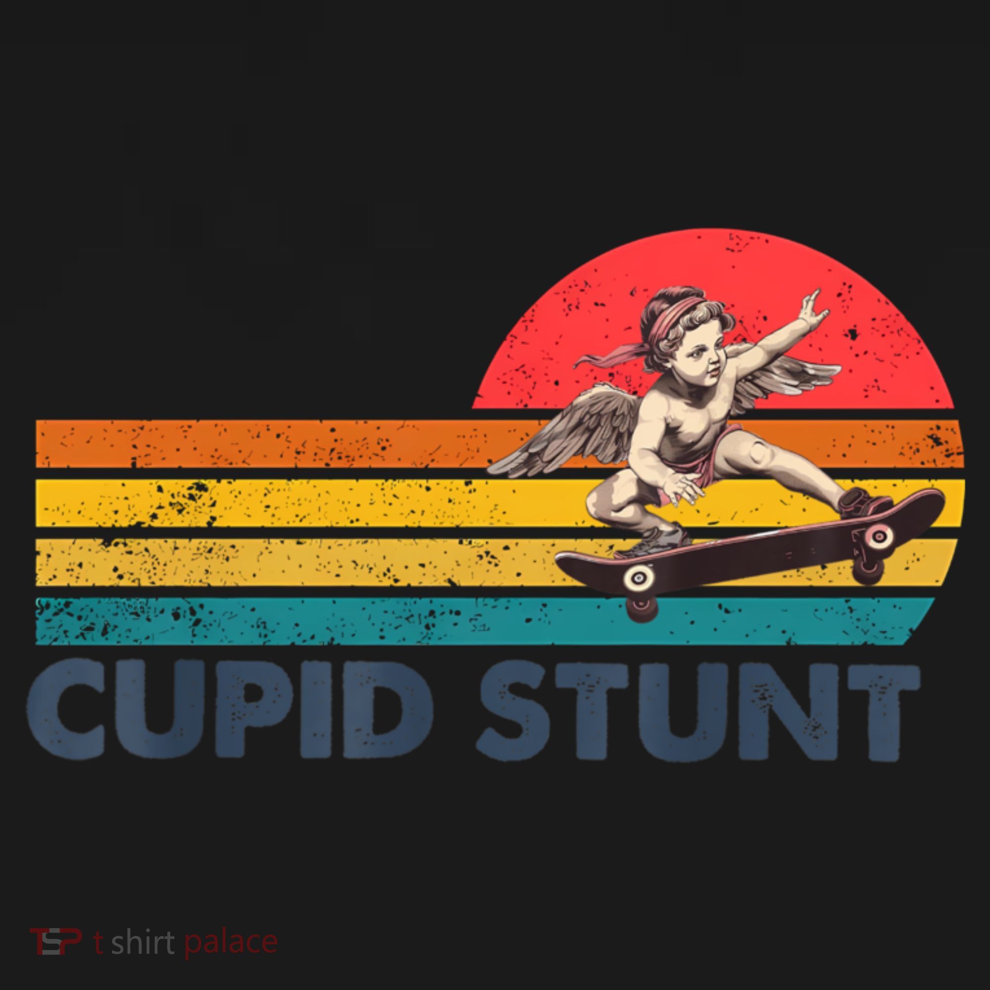 Retro Vintage Cupid Stunt Unhinged Cringe Funny T-Shirt