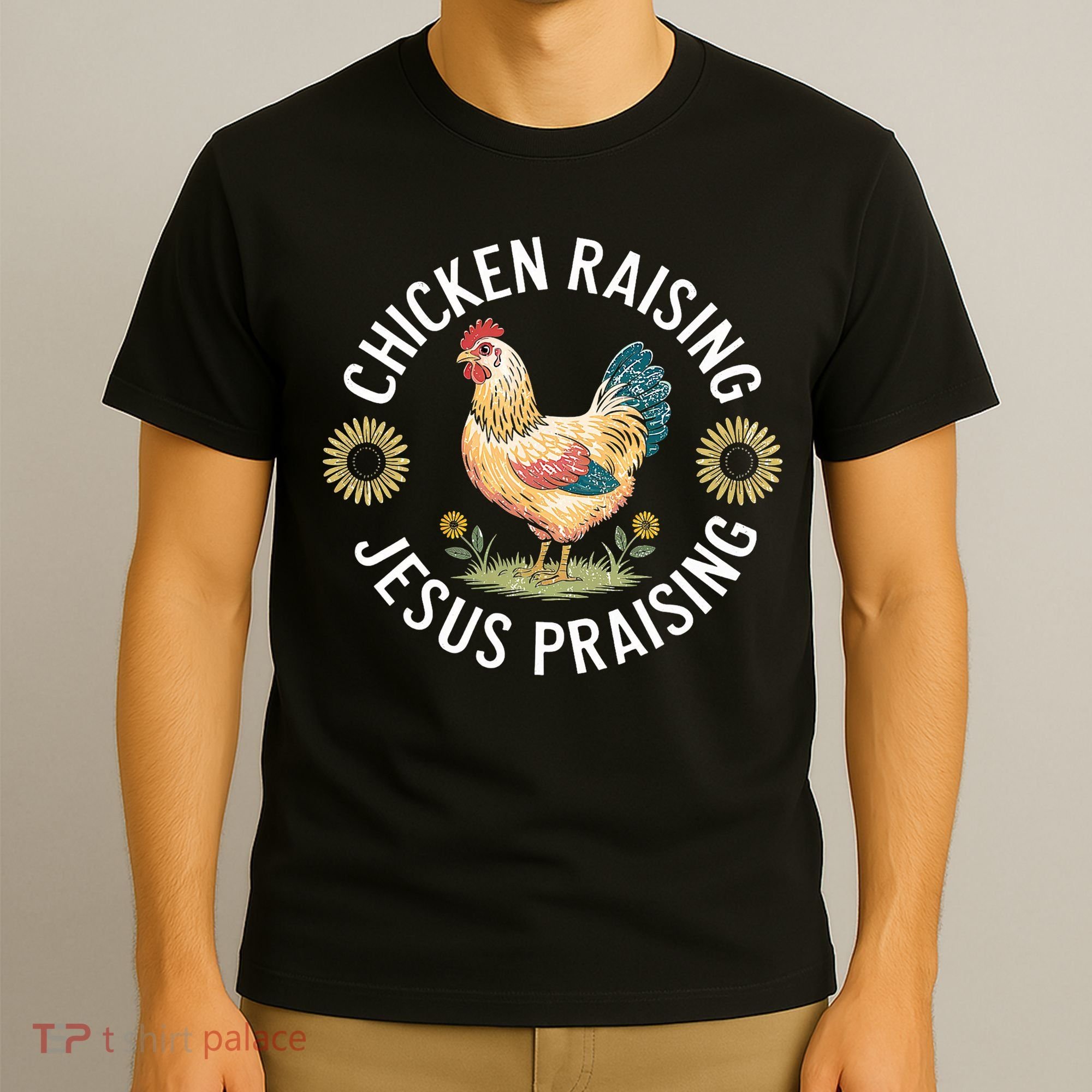 Retro Vintage Chicken Raising & Jesus Praising T-Shirt
