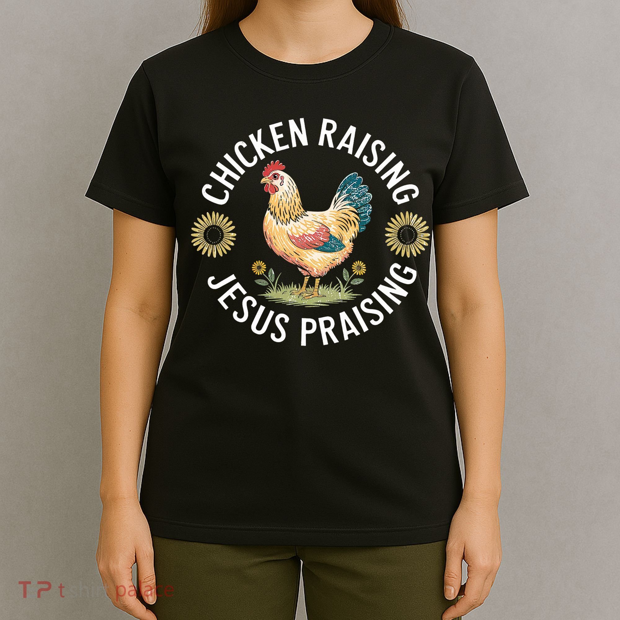 Retro Vintage Chicken Raising & Jesus Praising T-Shirt