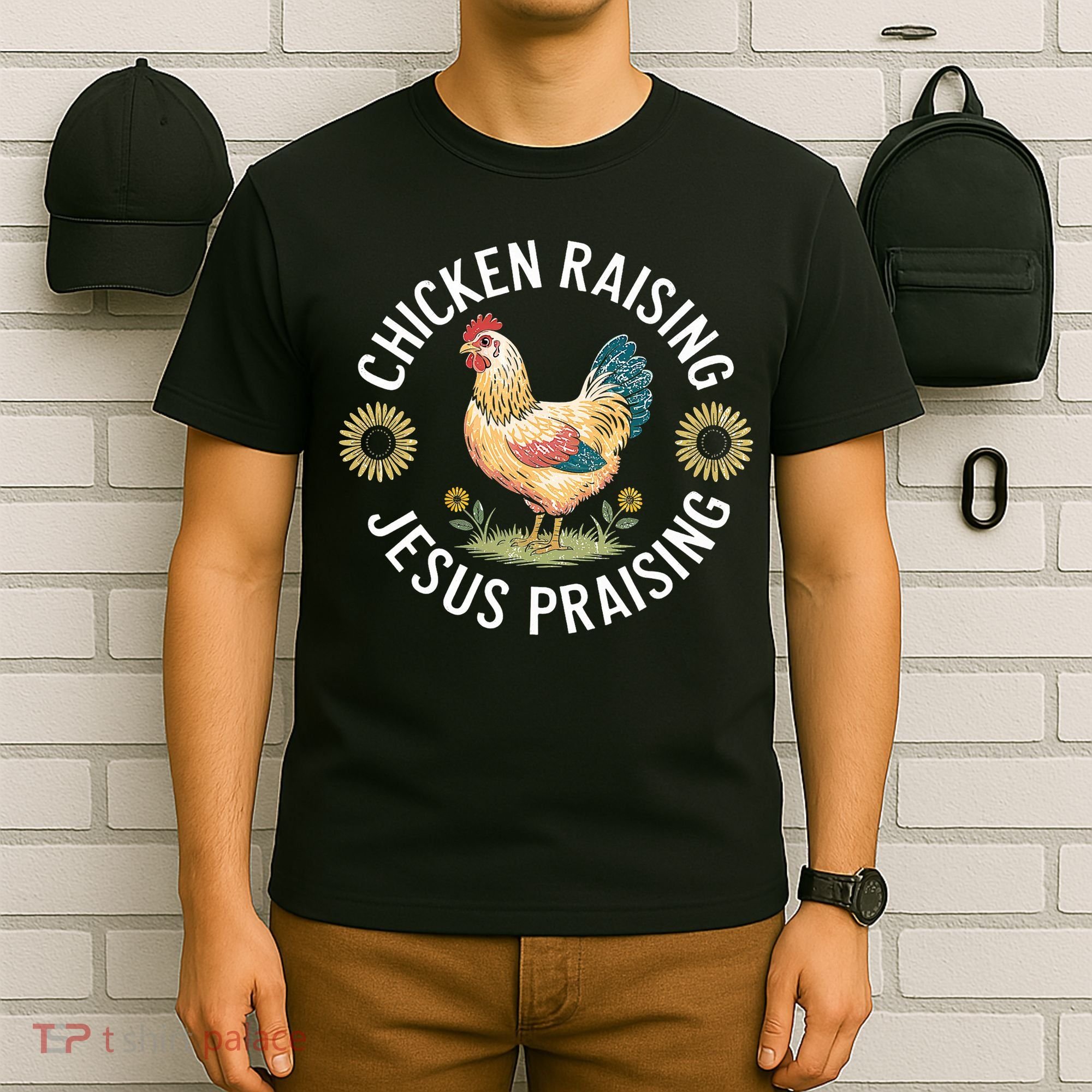 Retro Vintage Chicken Raising & Jesus Praising T-Shirt