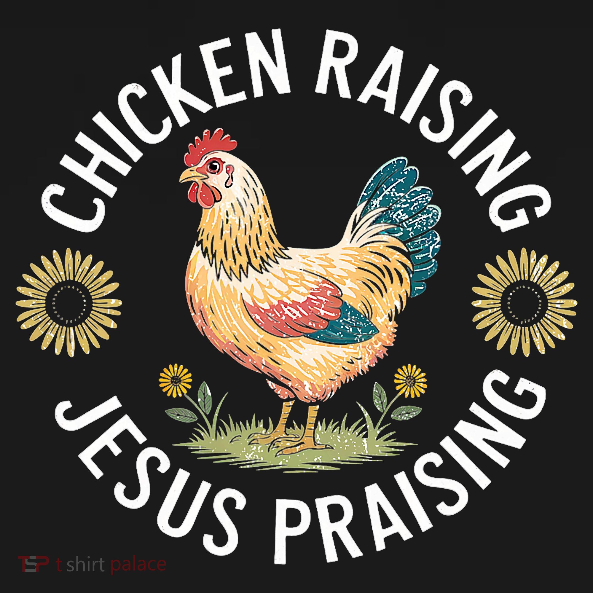 Retro Vintage Chicken Raising & Jesus Praising T-Shirt