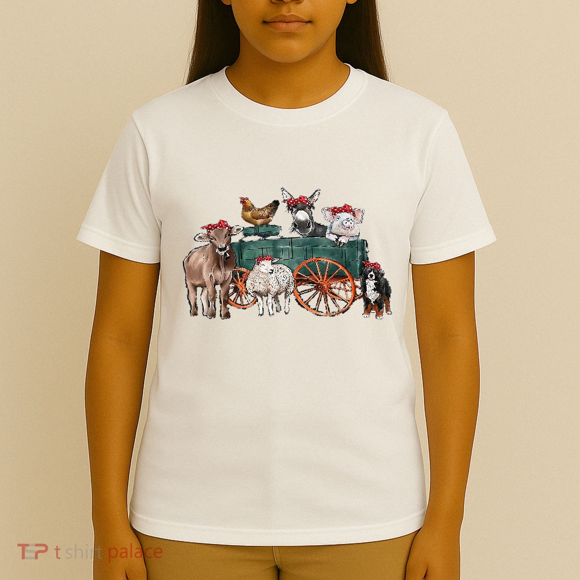 Retro Vintage Cute Farm Animals Farmer Farming T-Shirt