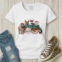Retro Vintage Cute Farm Animals Farmer Farming Women's T-Shirt thumb 3