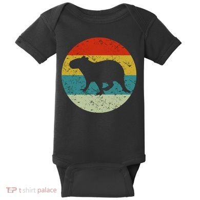 Retro Vintage Capybara Baby Bodysuit